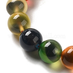 天然染色・加熱処理された瑪瑙ビーズ連売り  ラウンド  ミックスカラー  8mm  穴：1mm  約48個/連  15.16''（38.5センチメートル）&nbsp;G-K356-A01-02