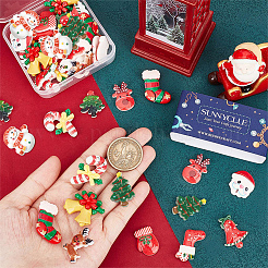 48 pièces 12 styles cabochons en résine opaque sur le thème de noël&nbsp;CRES-SC0002-55