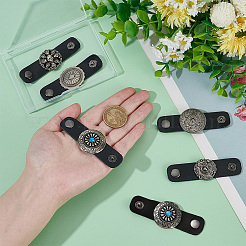 6 шт. 6 стиля из искусственной кожи с цинковым сплавом зажимы для шарфа наборы&nbsp;AJEW-PH0006-71