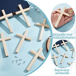 6 Stück Holzkreuz-Wanddekoration&nbsp;AJEW-GO0002-23B