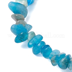 Braccialetti elasticizzati con perline di ematite sintetica non magnetica con chip e cubetti di pietre preziose naturali&nbsp;BJEW-JB10630-01
