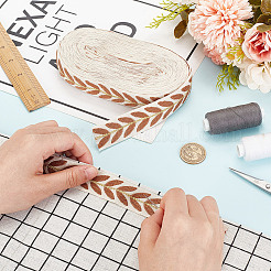 Около 10.5~11 ярда жаккардовых лент из поликоттона в этническом стиле с узором в виде листьев&nbsp;OCOR-GO0001-15D