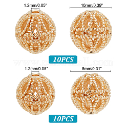 20 шт. 2-х видов латунных полых бусин KK-PH0009-41