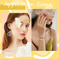 20 ensemble de breloques en forme de fleur de lys blanc et de perles en forme de feuilles de flore&nbsp;FIND-SC0010-77