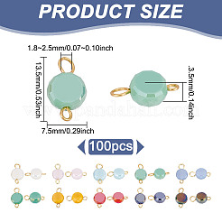 100 шт. гальванизированные непрозрачные стеклянные соединительные подвески&nbsp;PALLOY-GO0001-39