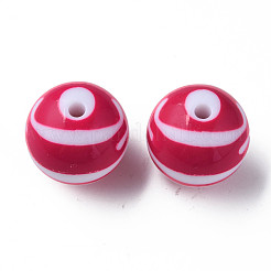 Непрозрачные полосатые акриловые бусины&nbsp;MACR-S373-27C-03