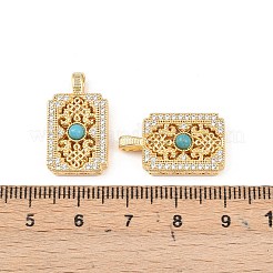 Латунные микропаве прозрачные подвески с фианитом&nbsp;KK-H524-11G