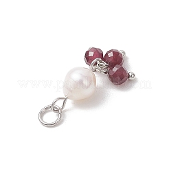 Подвески из натуральных драгоценных камней и культивированного пресноводного жемчуга&nbsp;PALLOY-JF05142-02