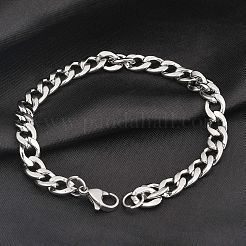 Anlaufgeschützte Unisex-Armbänder aus 304 Edelstahl mit Panzerkette/gedrehter Kette&nbsp;X-STAS-D0002-40P