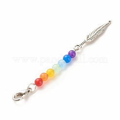 Chakra-Thema natürliche und gefärbte Malaysische Jade-Perlen-Anhänger-Dekorationen&nbsp;HJEW-JM00641-01