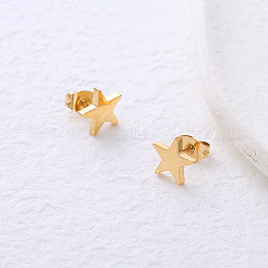 Серьги-гвоздики из нержавеющей стали в форме звезд OG4503-2