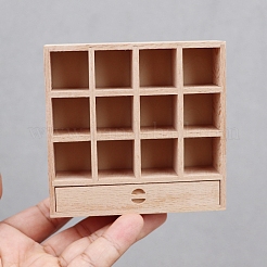キャビネット木製ミニモデル  マイクロランドスケープドールハウスアクセサリー  小道具の装飾のふりをする  ビスク  97x28x93mm&nbsp;PW-WG494CC-01
