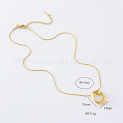 3 шт. элегантные ожерелья из нержавеющей стали с витым овальным кольцом-подвеской для женщин PM1396