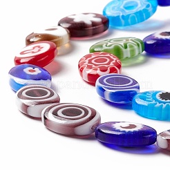 Стеклянные бусины лэмпворк миллефиори ручной работы LAMP-F024-04