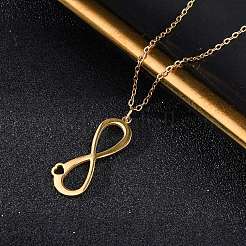 Ожерелья с подвеской в виде сердца бесконечности из нержавеющей стали 304 для женщин NJEW-Z065-02G