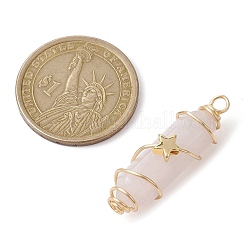 Остроконечные подвески из медной проволоки из натурального розового кварца&nbsp;PALLOY-JF02461-01