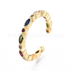 Манжеты из латуни с микро паве кубический цирконий для женщин KK-T071-68G