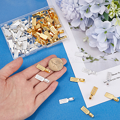 100 шт. 2-цветные плоские клеевые скобы из сплава в тибетском стиле FIND-SP0001-90