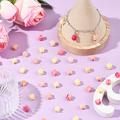 60 шт. 3-х цветные резные бусины из синтетического коралла&nbsp;CORA-SC0001-18