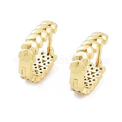 Серьга-кольцо из прозрачного кубического циркония EJEW-L264-001G