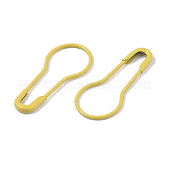 スプレー塗装された鉄のひょうたんピン  編みステッチマーカー  きいろ  21.5x9.5x1.5mm  ピン：0.5mm&nbsp;IFIN-T017-08L