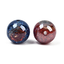 Светящиеся прозрачные смоляные бусины внутри цветка&nbsp;RESI-C070-09