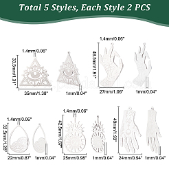 10 шт. 5 подвески из нержавеющей стали 201&nbsp;STAS-UN0034-08