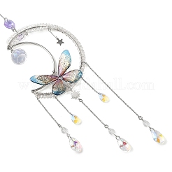 Schmetterlings- und Mond-Sonnenfänger aus Edelstahl 304 und Messing&nbsp;HJEW-TA00484