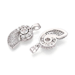 Латунные микропаве прозрачные подвески с фианитом&nbsp;KK-N259-11P