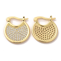 Прозрачные круглые серьги-кольца с кубическим цирконием EJEW-A095-02G