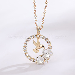 Кольцо с птицей и цветком сплав кристалл горный хрусталь подвеска ожерелье для женщин&nbsp;FS-WG60F90-02