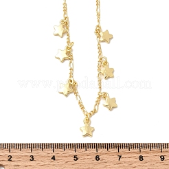 Ожерелья с подвесками в виде звезд из латуни&nbsp;NJEW-B157-14G