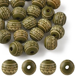 20pcs perles en bois naturel peintes&nbsp;WOOD-YW0002-06C