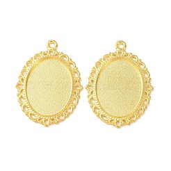 Lega ovale impostazioni pendente cabochon in stile tibetano&nbsp;TIBEP-Q054-44G-NR