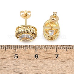 Серьги-гвоздики из циркония&nbsp;LS-EJEW-Z128-01G-03