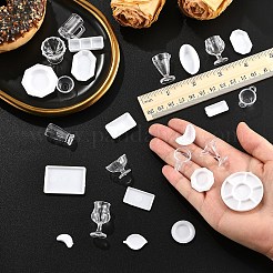 2 комплект миниатюрной пластиковой посуды своими руками набор тарелок AJEW-YW0001-44