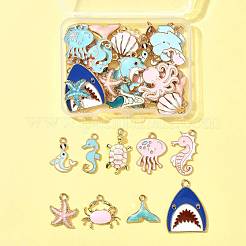 40 шт. 20 стиля подвески из сплава морских животных с эмалью&nbsp;ENAM-FS0003-49
