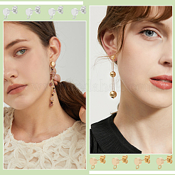 24 шт. двухцветная латунная серьга-гвоздик KK-BC0013-93