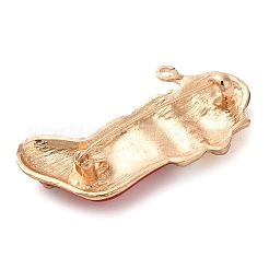 クリスマステーマのエナメルピン  バックパックの服のための金合金ラインストーンブローチ  カラフル  49x27mm&nbsp;JEWB-U007-03B