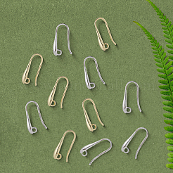 20 пара двухцветных латунных крючков для сережек&nbsp;KK-SC0006-58