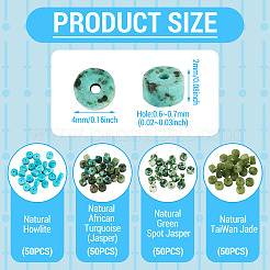 200 stücke 4 arten natürliche grüne spot jaspis & taiwan jade & gefärbt howlith & african türkis (jaspis) perlen&nbsp;G-TA0003-05B