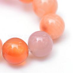 Круглый окрашенный натуральный красный агат бисера пряди G-R345-6mm-09