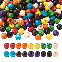 180 шт. двухцветные бусины из натурального клена&nbsp;WOOD-CD0001-06A-LF