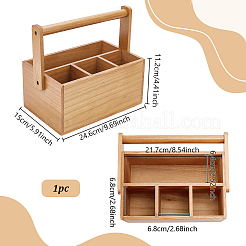 Cestino rettangolare in legno multiscomparto per riporre le stoviglie&nbsp;AJEW-WH0817-179