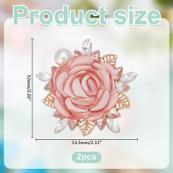 2 шт. броши-цветы из полиэстера&nbsp;JEWB-ME0001-12