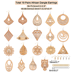 Наборы для изготовления сережек из дерева своими руками DIY-GA0001-99