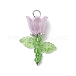 Подвески из акриловых бусин и пластиковых бусин с имитацией жемчуга и японского бисера PALLOY-JF03826-01