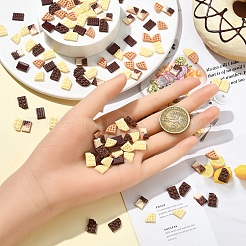 120 шт. 6 стиля светящихся смоляных имитационных шоколадных кабошонов декодированных&nbsp;RESI-YW0004-72