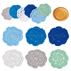 12 шт. 6-х цветные коврики для стола из полиэстера и хлопка ручной работы&nbsp;AJEW-MB0001-08