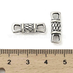 チベット風合金テクスチャ長方形コネクタチャーム  カドミウムフリー＆鉛フリー  アンティークシルバー  6x18.5x4mm  穴：3x3mm  約909個/1000g&nbsp;FIND-M047-61AS